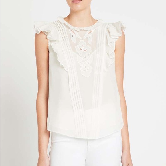 Rebecca Taylor Hana Applique Embroidered Top size 14 L - XL - Picture 2 of 11